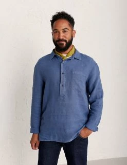 Seasalt Cornwall Casual Shirts Pure Linen Garment Dyed Overshirt