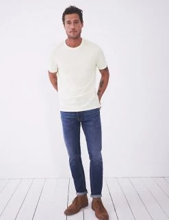 White Stuff Men's T-shirts Pure Cotton Crew Neck T-Shirt