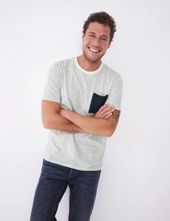 White Stuff Men's T-shirts Pure Cotton Geometric T-Shirt