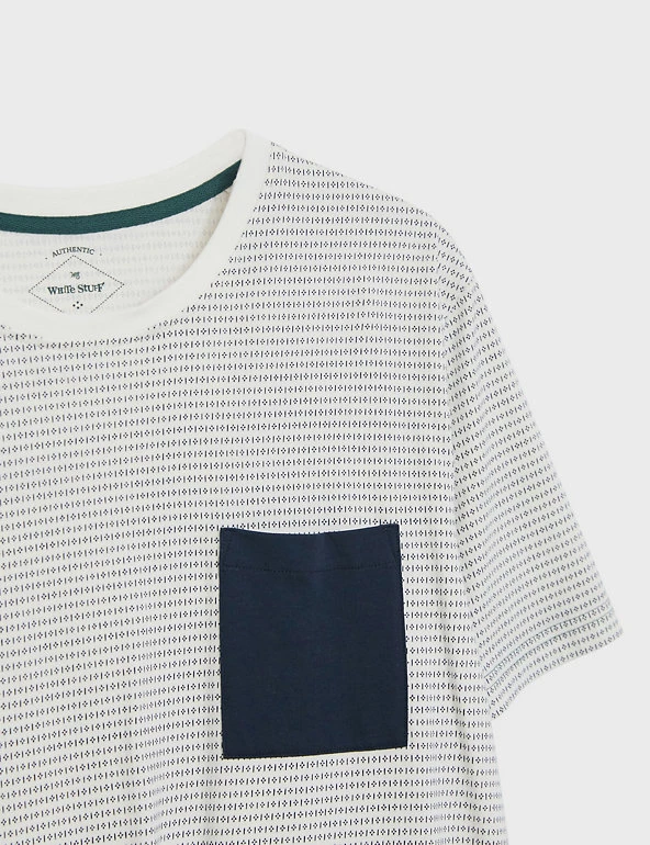 White Stuff Men's T-shirts Pure Cotton Geometric T-Shirt 7 White Stuff Men's T-shirts Pure Cotton Geometric T-Shirt - Image 5