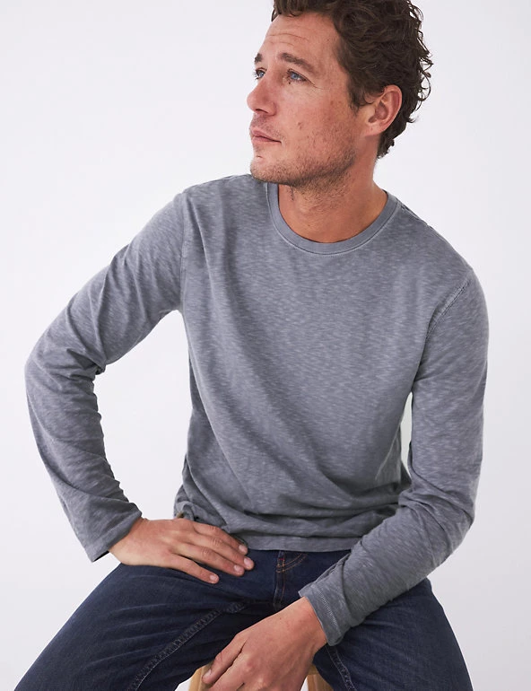 White Stuff Men's T-shirts Pure Cotton Long Sleeve T-Shirt 3 White Stuff Men's T-shirts Pure Cotton Long Sleeve T-Shirt