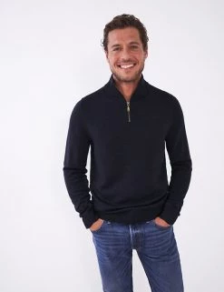 White Stuff Men's Jumpers Pure Merino Wool Funnel Neck Jumper