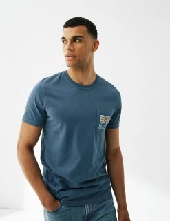 FatFace Men's T-shirts Pure Cotton Sun Graphic T-Shirt