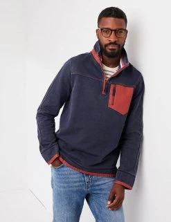 FatFace Men's Hoodies & Sweatshirts Pure Cotton Half Zip Sweatshirt