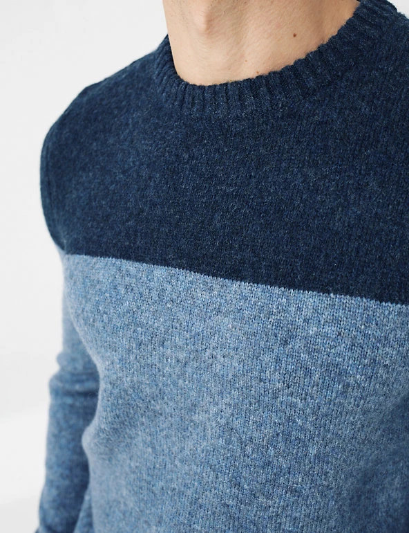 FatFace Men's Jumpers Colour Block Crew Neck Jumper With Wool 9 FatFace Men's Jumpers Colour Block Crew Neck Jumper With Wool - Image 7