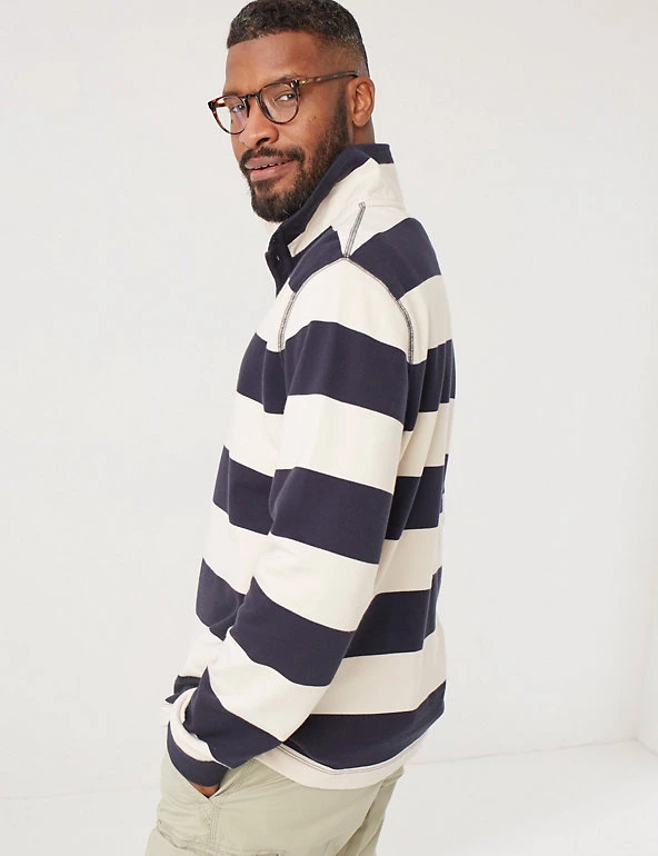 FatFace Men's Hoodies & Sweatshirts Cotton Rich Striped Sweatshirt 6 FatFace Men's Hoodies & Sweatshirts Cotton Rich Striped Sweatshirt - Image 4