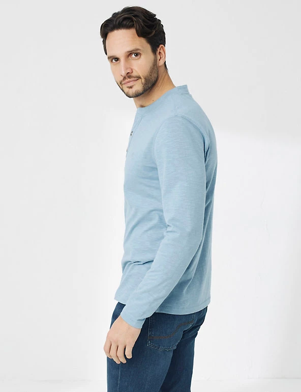 FatFace Men's T-shirts Pure Cotton Henley Long Sleeve T-Shirt 6 FatFace Men's T-shirts Pure Cotton Henley Long Sleeve T-Shirt - Image 4