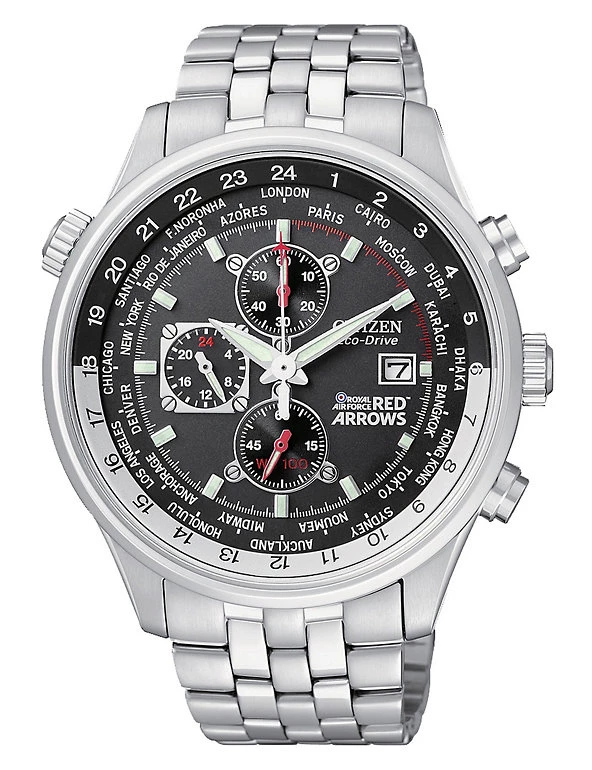 Men's Watches Citizen Red Arrows Eco-Drive Chronograph Stainless Steel Watch 3 Men's Watches Citizen Red Arrows Eco-Drive Chronograph Stainless Steel Watch