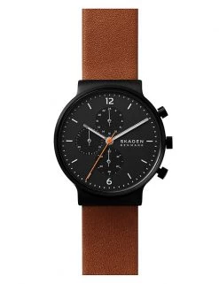Men's Watches Skagen Ancher Chronograph Brown Leather Watch
