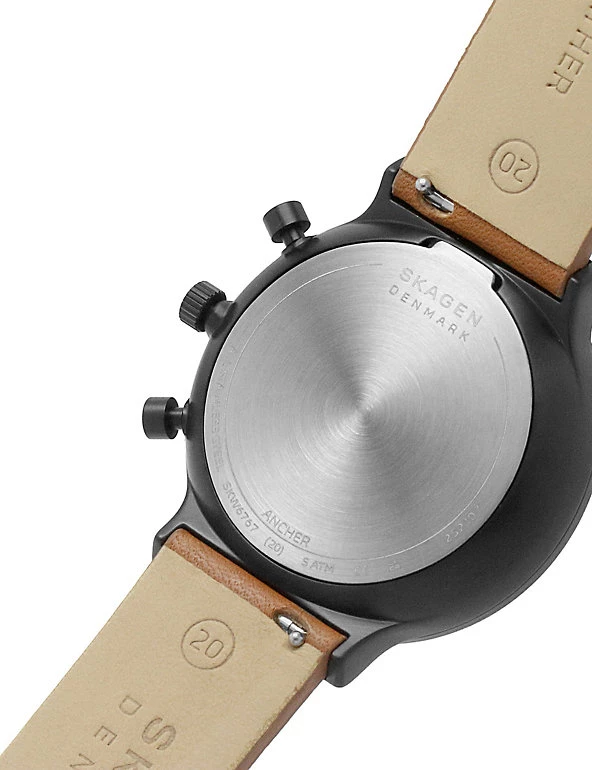 Men's Watches Skagen Ancher Chronograph Brown Leather Watch 5 Men's Watches Skagen Ancher Chronograph Brown Leather Watch - Image 3