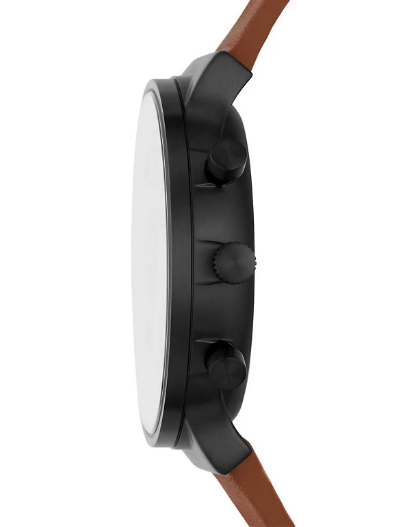 Men's Watches Skagen Ancher Chronograph Brown Leather Watch 7 Men's Watches Skagen Ancher Chronograph Brown Leather Watch - Image 5