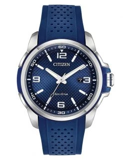 Men's Watches Citizen Sports Blue Rubber Strap Watch