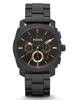 Men's Watches Fossil Machine Black Stainless Steel Chronograph Watch