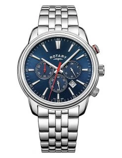 Men's Watches Rotary Oxford Silver Stainless Steel Chronograph Watch