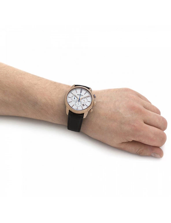 Men's Watches Rotary Oxford Brown Leather Chronograph Watch 7 Men's Watches Rotary Oxford Brown Leather Chronograph Watch - Image 5