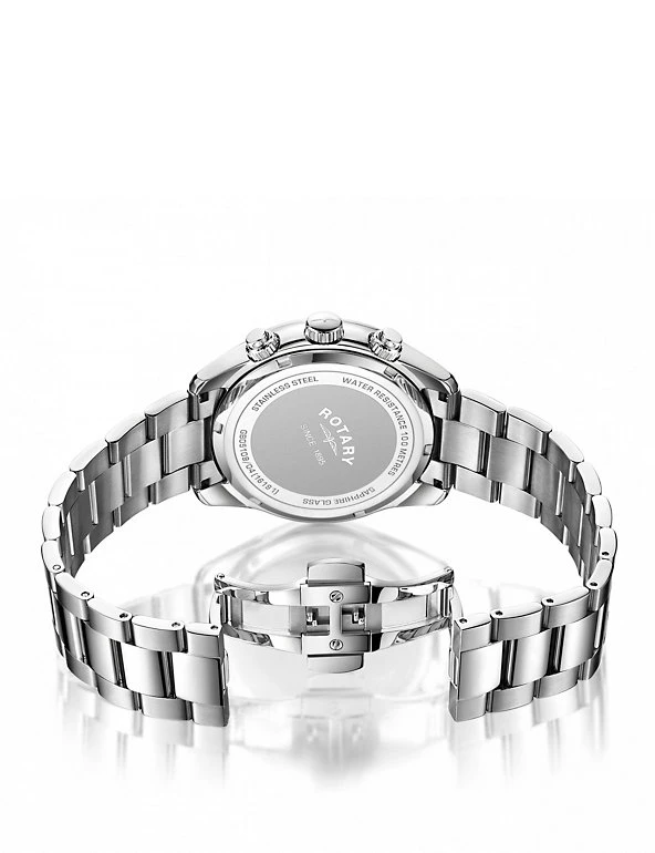 Men's Watches Rotary Henley Waterproof Stainless Steel Chronograph Watch 4 Men's Watches Rotary Henley Waterproof Stainless Steel Chronograph Watch - Image 2