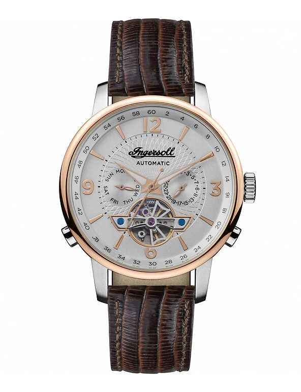 Men's Watches Ingersoll Grafton Brown Leather Automatic Watch 3 Men's Watches Ingersoll Grafton Brown Leather Automatic Watch