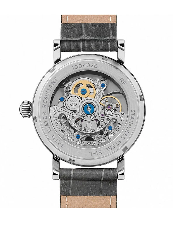 Men's Watches Ingersoll Herald Grey Leather Automatic Watch 4 Men's Watches Ingersoll Herald Grey Leather Automatic Watch - Image 2