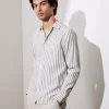 JAEGER Casual Shirts Cotton And Linen Striped Shirt 10 JAEGER Casual Shirts Cotton And Linen Striped Shirt -Popular Znas Store SD 10 T62 1216C Z0 X EC 1