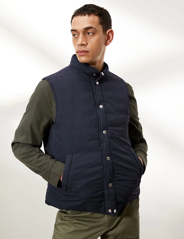 JAEGER Men's Coats & Jackets Recycled Feather And Down Reversible Padded Gilet 7 JAEGER Men's Coats & Jackets Recycled Feather And Down Reversible Padded Gilet - Image 5