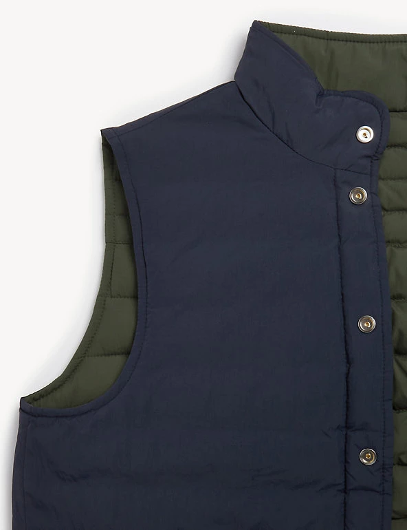 JAEGER Men's Coats & Jackets Recycled Feather And Down Reversible Padded Gilet 9 JAEGER Men's Coats & Jackets Recycled Feather And Down Reversible Padded Gilet - Image 7