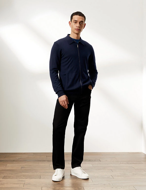 JAEGER Men's Cardigans Wool With Cashmere Zip Up Knitted Jumper 3 JAEGER Men's Cardigans Wool With Cashmere Zip Up Knitted Jumper