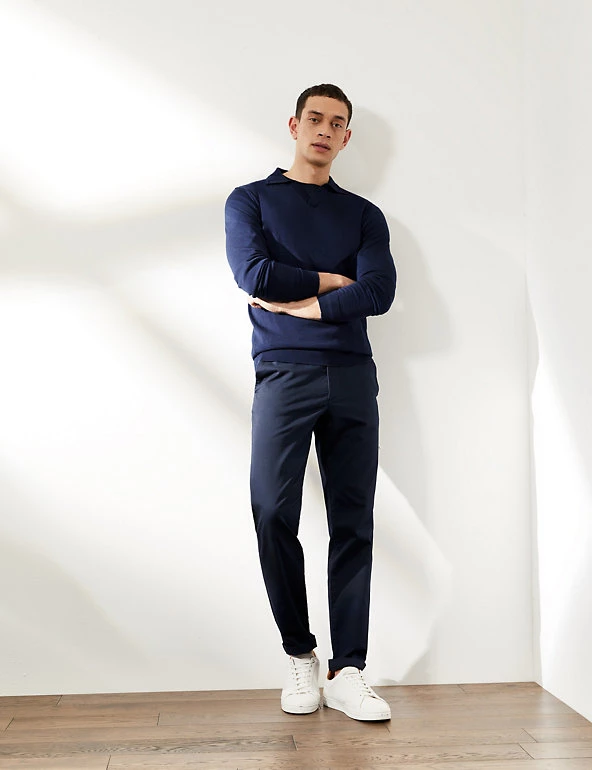 JAEGER Men's Polo Shirts Pure Merino Wool Knitted Polo Shirt 5 JAEGER Men's Polo Shirts Pure Merino Wool Knitted Polo Shirt - Image 3