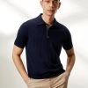 JAEGER Men's Knitted Polo Shirts Pure Merino Wool Knitted Polo Shirt -Popular Znas Store SD 10 T62 1505C F0 X EC 0