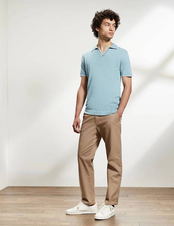 JAEGER Men's Knitted Polo Shirts Pure Cotton Tipped Knitted Polo Shirt 15 JAEGER Men's Knitted Polo Shirts Pure Cotton Tipped Knitted Polo Shirt - Image 13