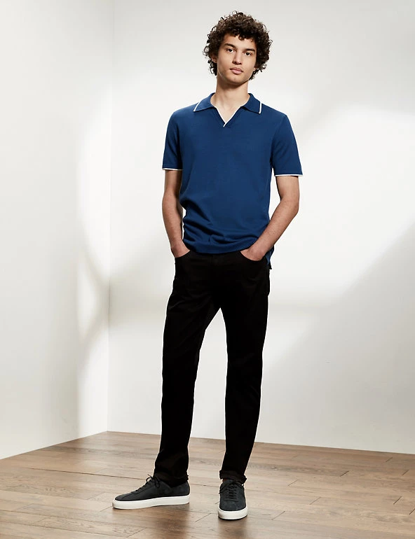 JAEGER Men's Knitted Polo Shirts Pure Cotton Tipped Knitted Polo Shirt 9 JAEGER Men's Knitted Polo Shirts Pure Cotton Tipped Knitted Polo Shirt - Image 7