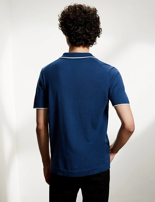 JAEGER Men's Knitted Polo Shirts Pure Cotton Tipped Knitted Polo Shirt 13 JAEGER Men's Knitted Polo Shirts Pure Cotton Tipped Knitted Polo Shirt - Image 11