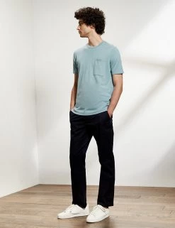 JAEGER Men's T-shirts Pure Cotton Knitted T-Shirt