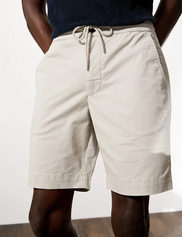 JAEGER Men's Shorts Cotton Stretch Drawstring Shorts 12 JAEGER Men's Shorts Cotton Stretch Drawstring Shorts - Image 10