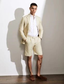 JAEGER Men's Shorts Silk And Linen Shorts