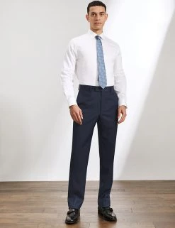 JAEGER Smart Trousers Tailored Fit Pure Wool Birdseye Trousers