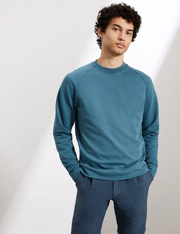 JAEGER Men's Jumpers Pure Cotton Jersey Loopback Sweater 5 JAEGER Men's Jumpers Pure Cotton Jersey Loopback Sweater - Image 3