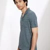 JAEGER Men's Polo Shirts Cotton Rich Striped Polo Shirt With Linen -Popular Znas Store SD 10 T62 3832C FM X EC 1